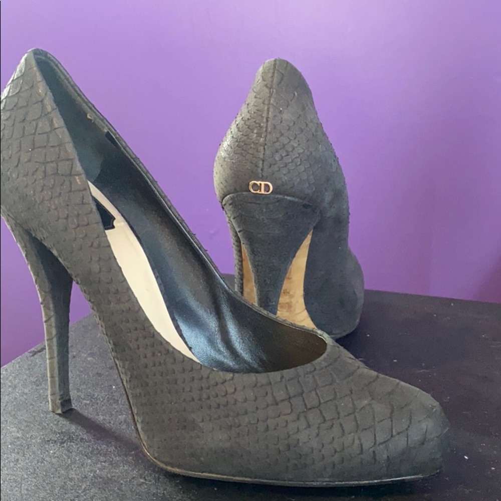 Dior python snake skin pumps